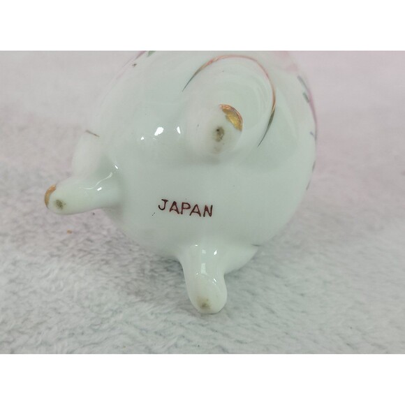 Vintage Porcelain Footed Cracked Egg-Shaped Vase Hand-Painted Roses Japan 3" - Picture 8 of 8